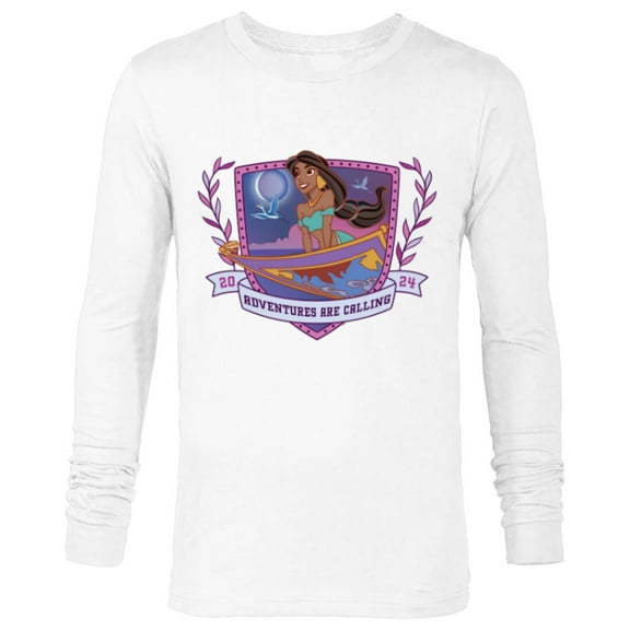 Disney Princess Jasmine Aladdin Adventures are Calling 2024 - Long Sleeve T-Shirt for Men - Customized-White