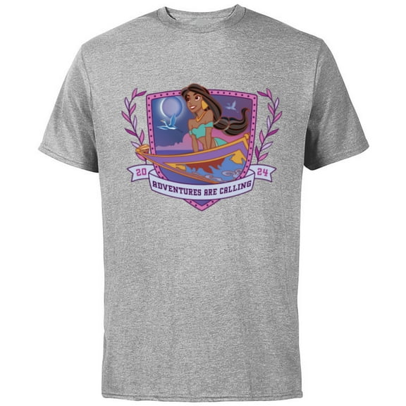 Disney Princess Jasmine Aladdin Adventures are Calling 2024 - Short Sleeve Cotton T-Shirt for Adults - Customized-Athletic Heather