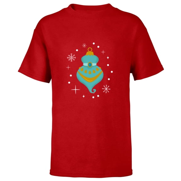 Disney Princess Jasmine Aladdin Holiday Christmas Ornament - Short Sleeve T-Shirt for Kids - Customized-Red
