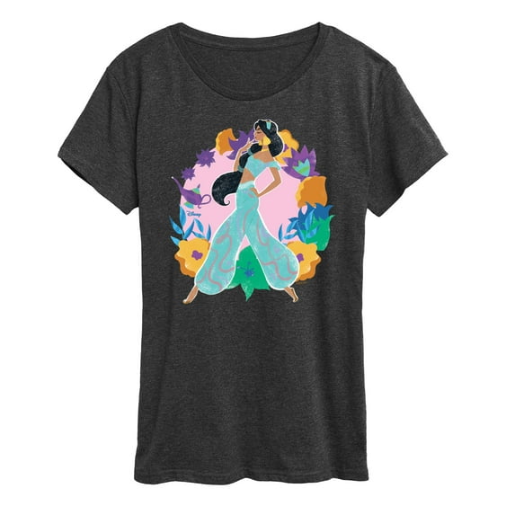 Disney Princess - Jasmine And Florals - Women's Short Sleeve Graphic T-Shirt