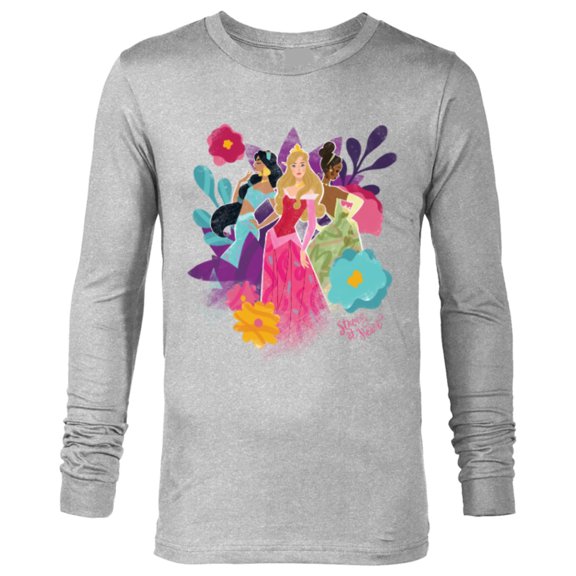 Disney Princess Jasmine Aurora and Tiana Strong at Heart - Long Sleeve T-Shirt for Men - Customized-Athletic Heather
