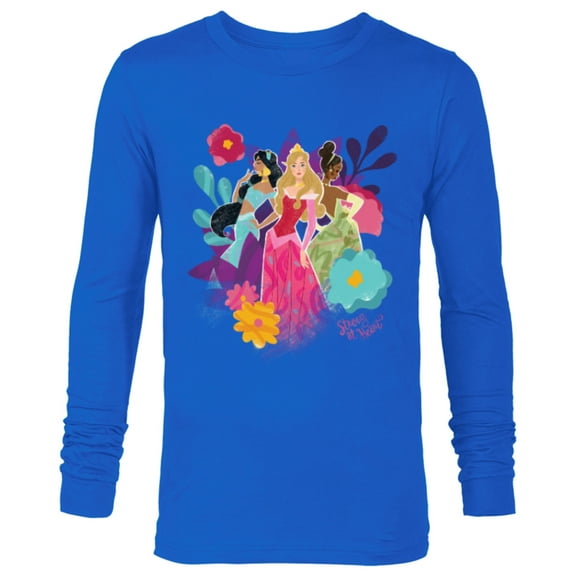 Disney Princess Jasmine Aurora and Tiana Strong at Heart - Long Sleeve T-Shirt for Men - Customized-Navy