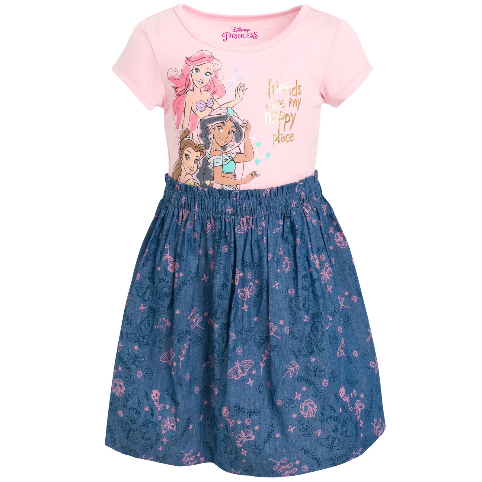 Princess Jasmine Belle Ariel Little Girls Dress Toddler to Big Kid