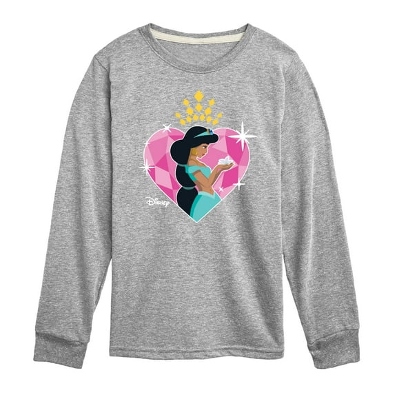 Disney Princess - Jasmine Heart - Valentine's Day - Boys and Girls And Youth Long Sleeve Graphic T-Shirt