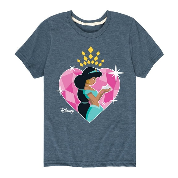 Disney Princess - Jasmine - Heart - Valentine's Day - Youth Short Sleeve Graphic T-Shirt