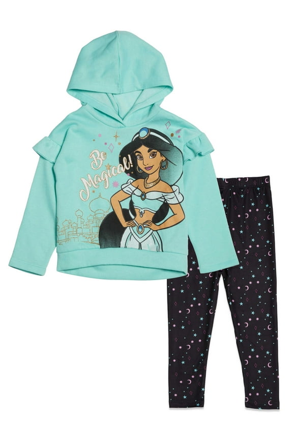 Princess Jasmine Infant Baby Girls Pullover Fleece Hoodie and Leggings Outfit Set Infant to Big Kid