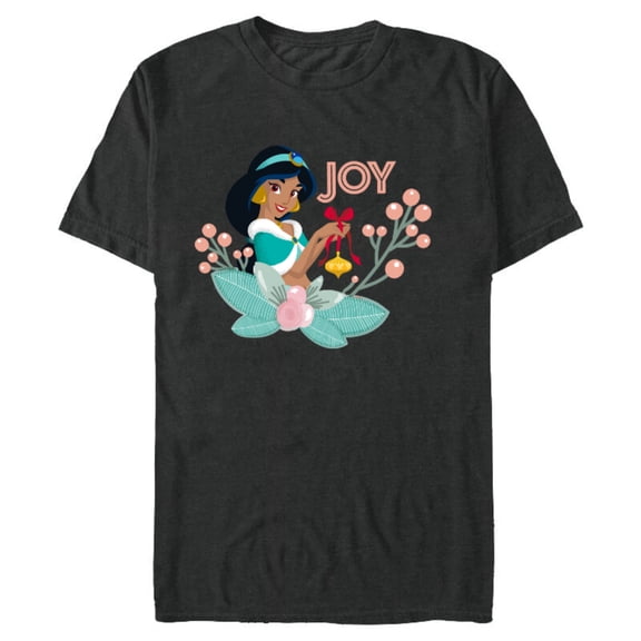 Disney Princess Jasmine Joy Holiday Standard - Short Sleeve Blended T-Shirt for Adults – Customized-Dark Heather
