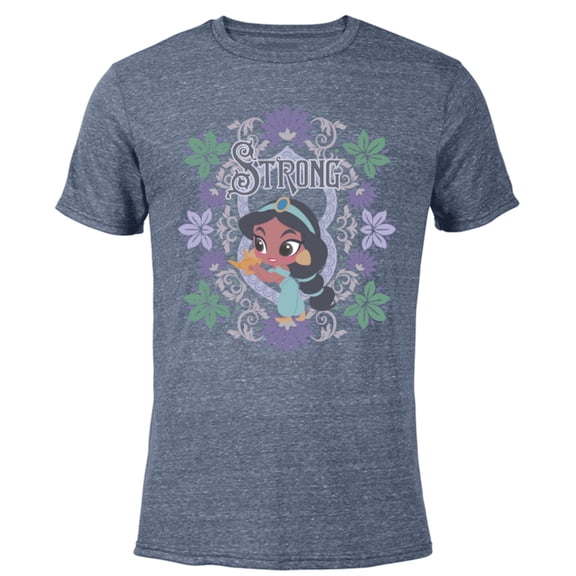 Disney Princess Jasmine Kawaii Chibi - Short Sleeve Blended T-Shirt for Adults - Customized-Navy Heather