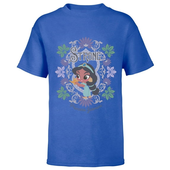 Disney Princess Jasmine Kawaii Chibi - Short Sleeve T-Shirt for Kids - Customized-Royal