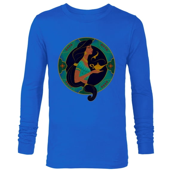 Disney Princess Jasmine Modern Art Deco Style - Long Sleeve T-Shirt for Men - Customized-Navy