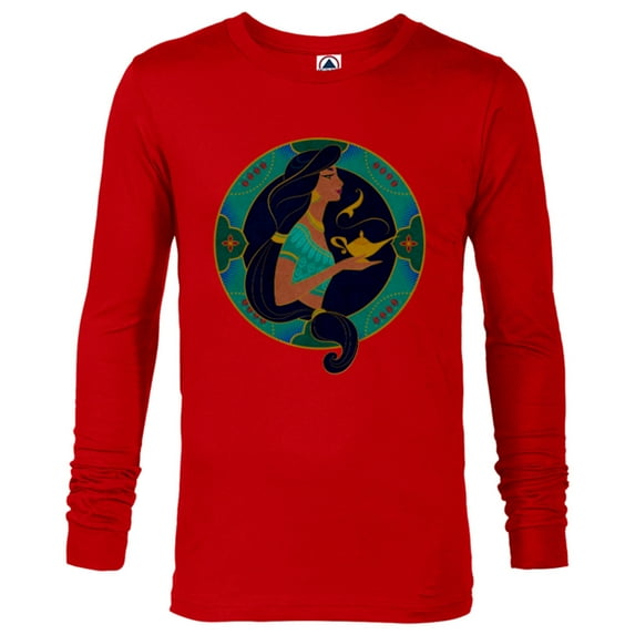 Disney Princess Jasmine Modern Art Deco Style - Long Sleeve T-Shirt for Men - Customized-New Red