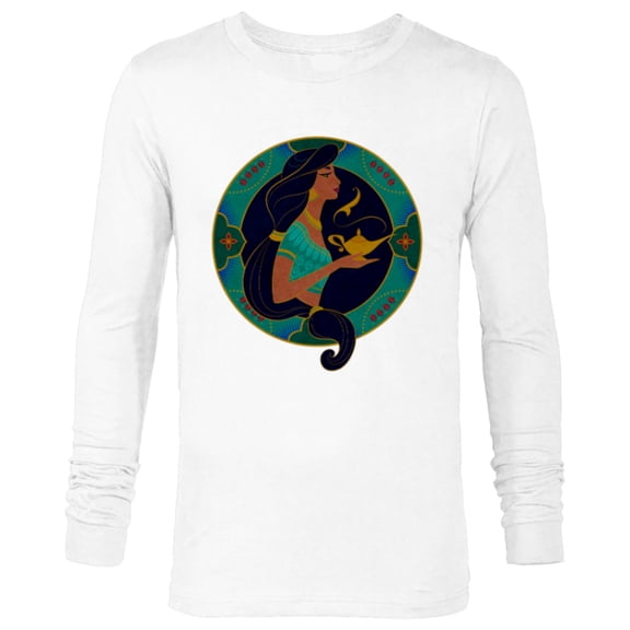 Disney Princess Jasmine Modern Art Deco Style - Long Sleeve T-Shirt for Men - Customized-White