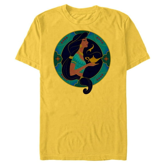 Disney Princess Jasmine Modern Art Deco Style - Short Sleeve Blended T-Shirt for Adults - Customized-Yellow
