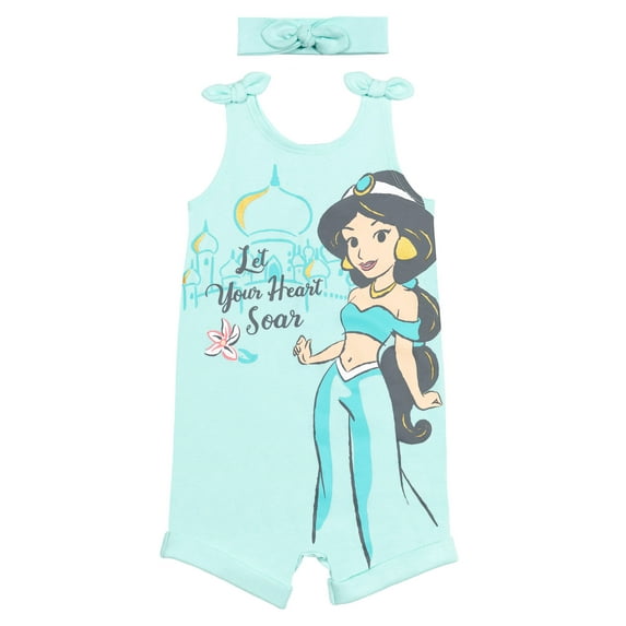 Disney Princess Jasmine Newborn Baby Girls Romper and Headband Newborn to Toddler