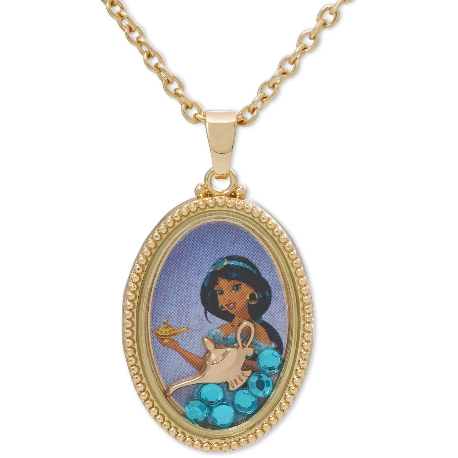 Disney Princess Jasmine Oval Shaker Necklace - Walmart.com