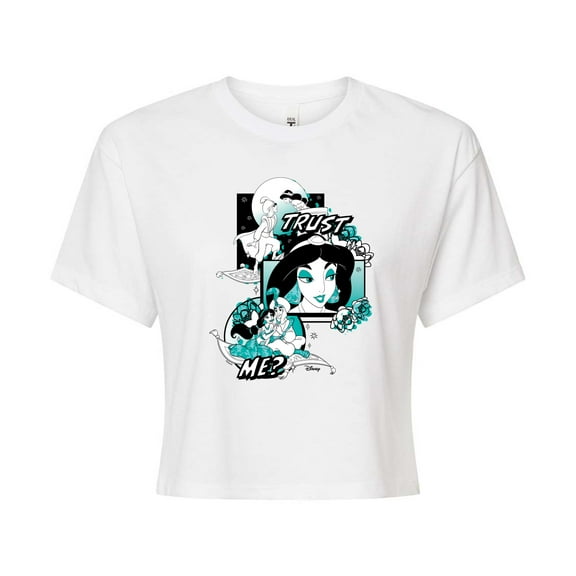 Disney Princess - Jasmine Pop  - Juniors Cropped Cotton Blend T-Shirt