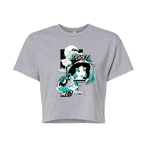 Disney Princess - Jasmine Pop  - Juniors Cropped Cotton Blend T-Shirt