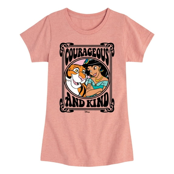 Disney Princess - Jasmine Rajah Courageous and Kind - Girls Fitted Short Sleeve T-Shirt