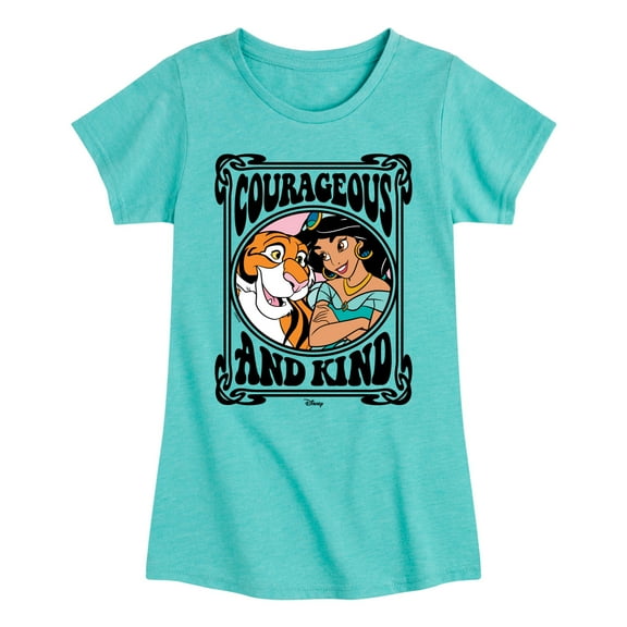 Disney Princess - Jasmine Rajah Courageous and Kind - Girls Fitted Short Sleeve T-Shirt