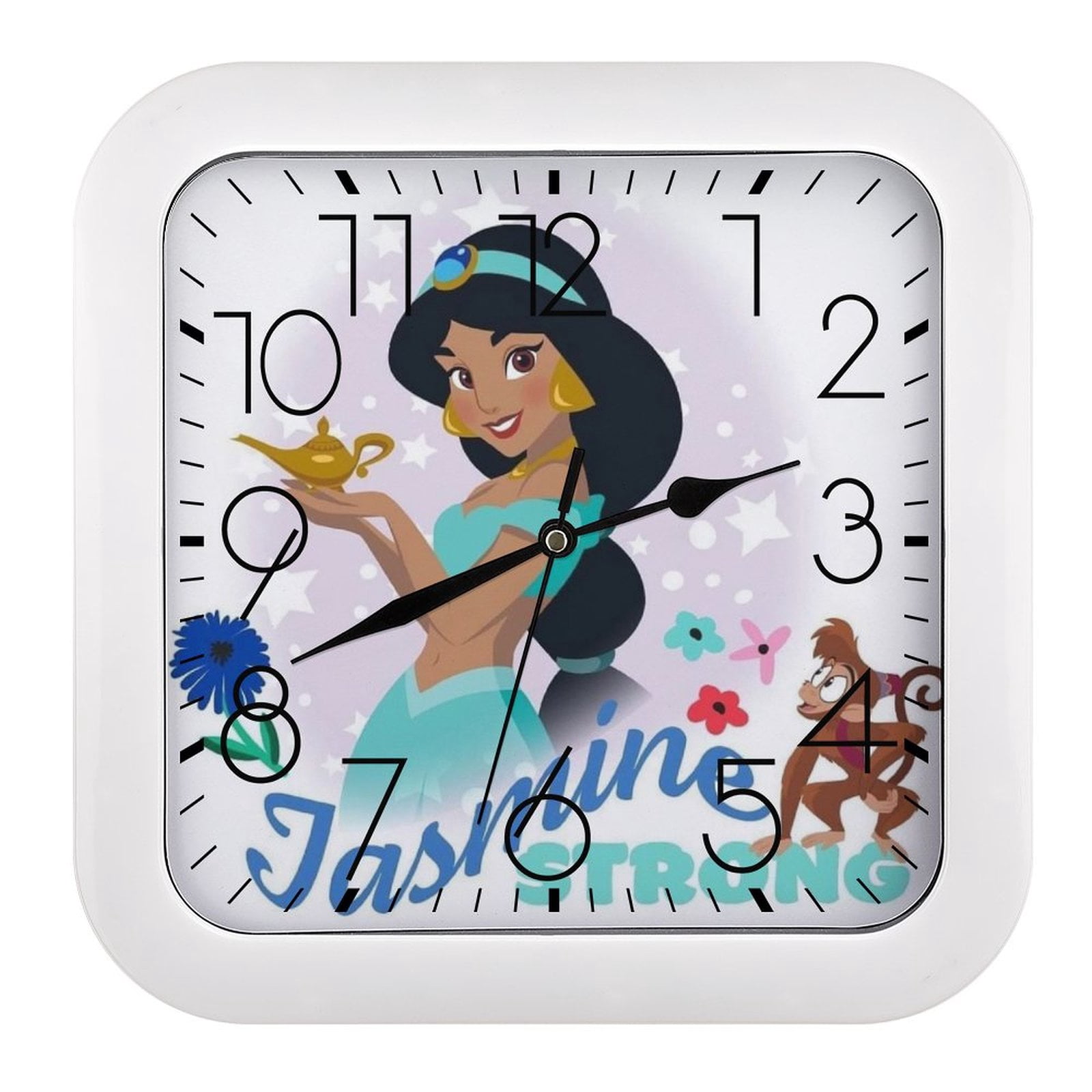 Disney Princess Jasmine Square wall clock battery operated decorative ...