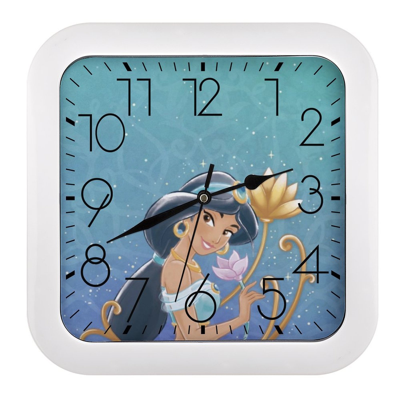 Disney Princess Jasmine Square wall clock battery operated decorative ...