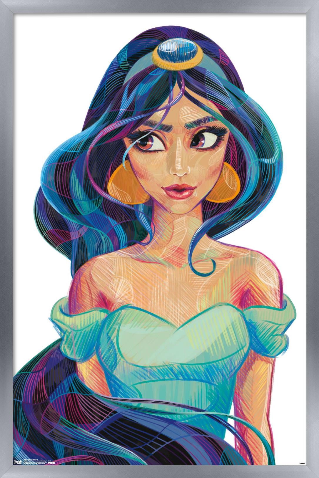 Disney Princess - Jasmine - Stylized Wall Poster, 22.375" x 34" Framed