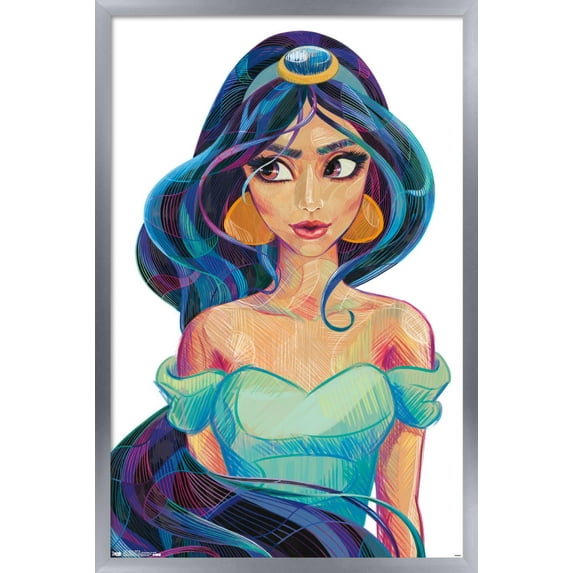 Disney Princess - Jasmine - Stylized Wall Poster, 22.375" x 34" Framed