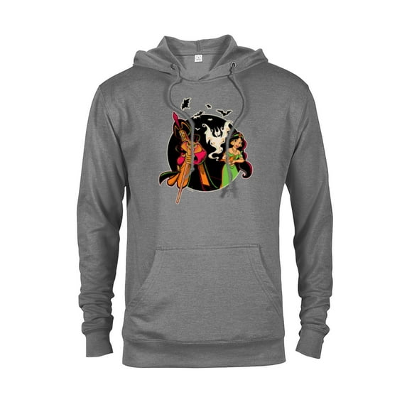 Disney Princess Jasmine and Jafar Aladdin Halloween Bats - Pullover Hoodie for Adults - Customized-Graphite Heather