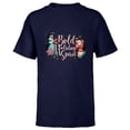 thumbnail image 1 of Disney Princess Jasmine and Moana Bold Holiday Spirit - Short Sleeve T-Shirt for Kids - Customized-Navy, 1 of 5