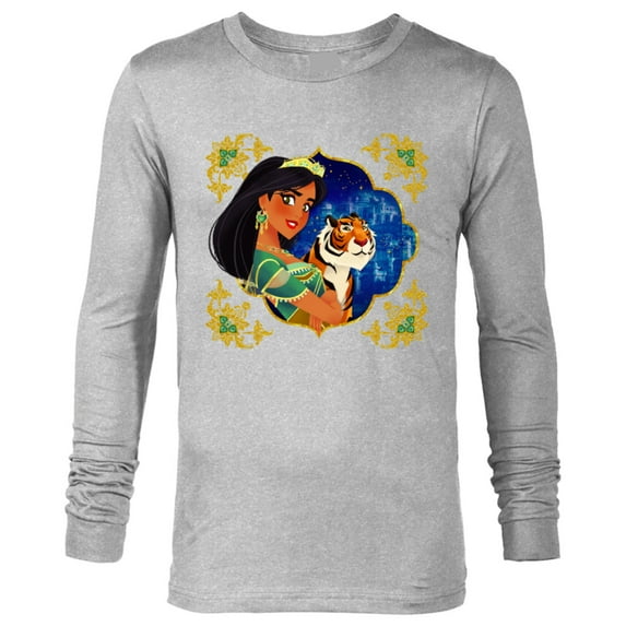 Disney Princess Jasmine and Rajah Stylized - Long Sleeve T-Shirt for Men - Customized-Athletic Heather