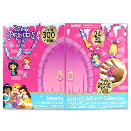 Disney Princess Jewelry Activity Advent Calendar - 24 Gifts Inside & Over 300 Pieces!