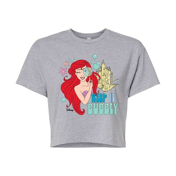 Disney Princess - Keep It Bubbly - Juniors Cropped Cotton Blend T-Shirt