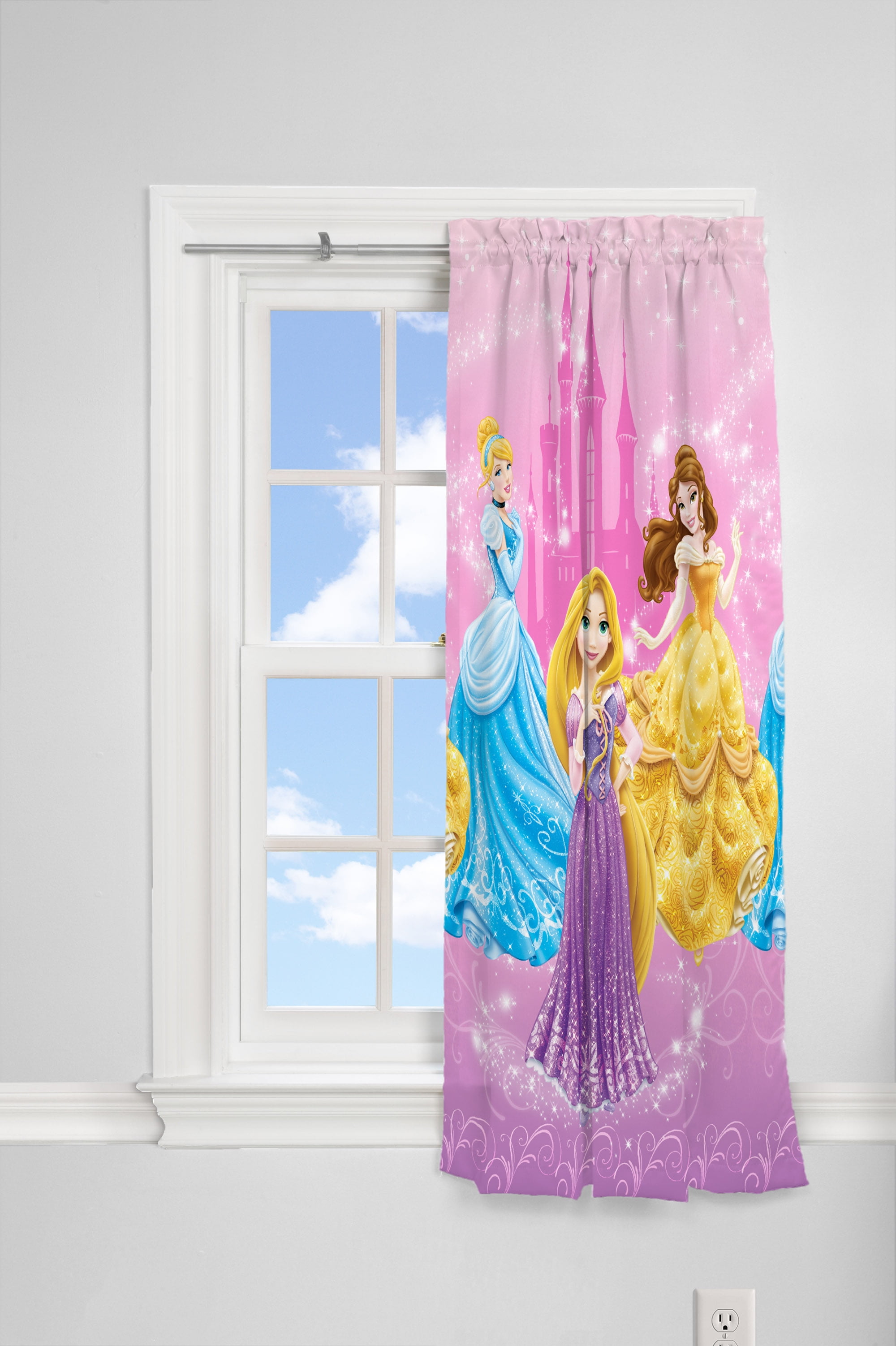Disney Princess Kids Lights Off Room Darkening Curtain Panel 63 Length Pink Com