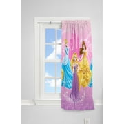 Disney Princess Kids Lights Off Room Darkening Curtain Panel, 63" Length, Pink