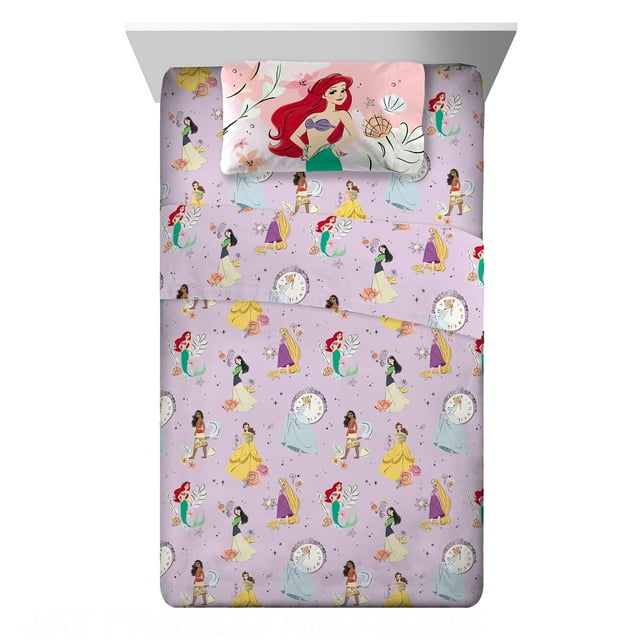 Disney Princess Kids Twin Sheet Set, Pink