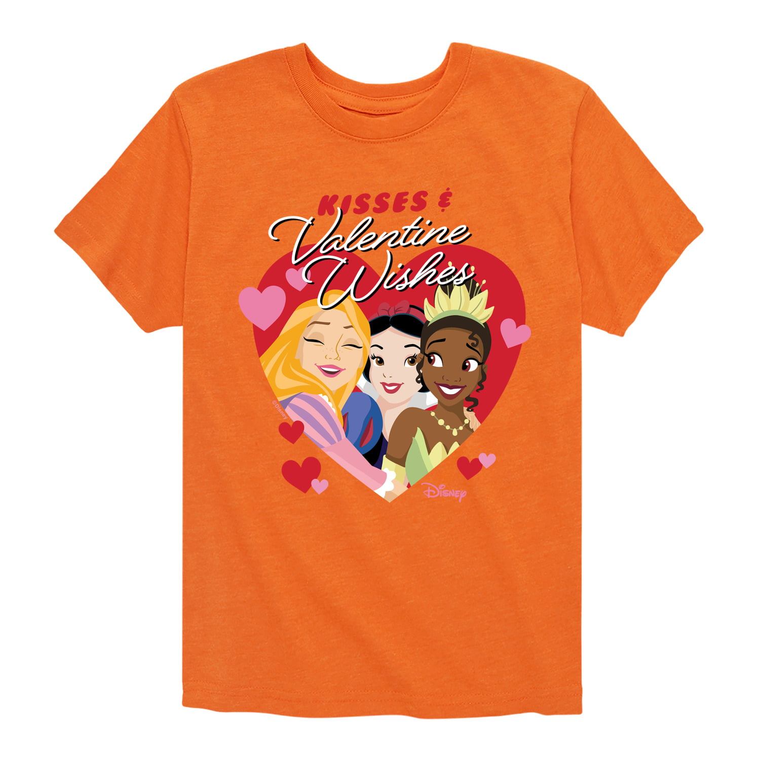 Disney Princess - Kisses and Valentine Wishes - Youth Short Sleeve Graphic T -Shirt 