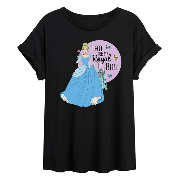 Disney Princess - Late For My Ball - Juniors Ideal Flowy Muscle T-Shirt