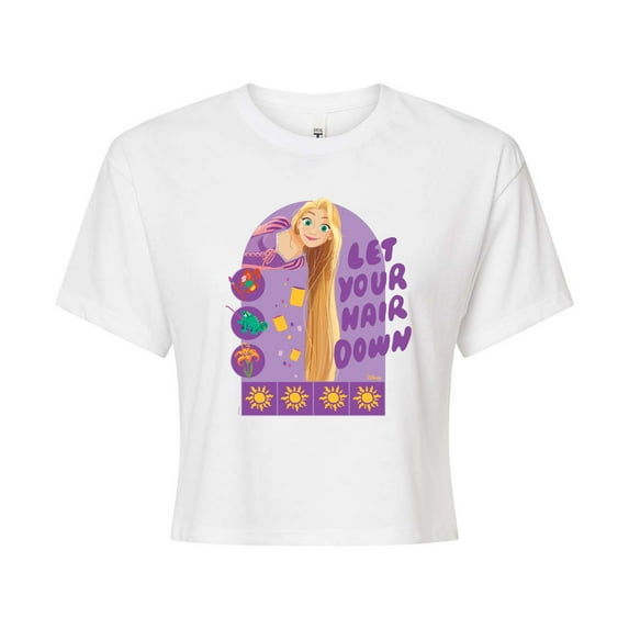 Disney Princess - Let Your Hair Down Rapunzel - Junior's Cropped T-Shirt