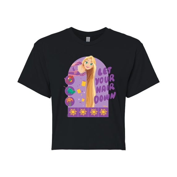 Disney Princess - Let Your Hair Down Rapunzel - Junior's Cropped T-Shirt