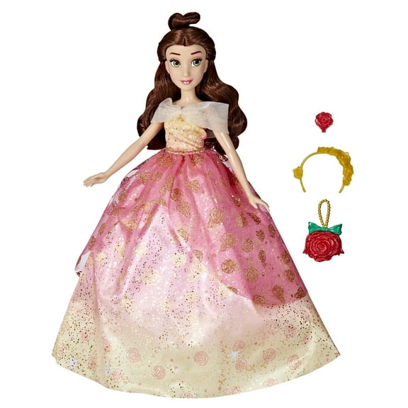 Disney Princess Life Belle Fashion Doll, 10 Outfit Combinations and Accessories