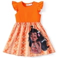 thumbnail image 1 of Disney Princess Little Girl Dresses Moana Ariel Character Ruffled Sleeveless Dress 3-4 Years, 1 of 8