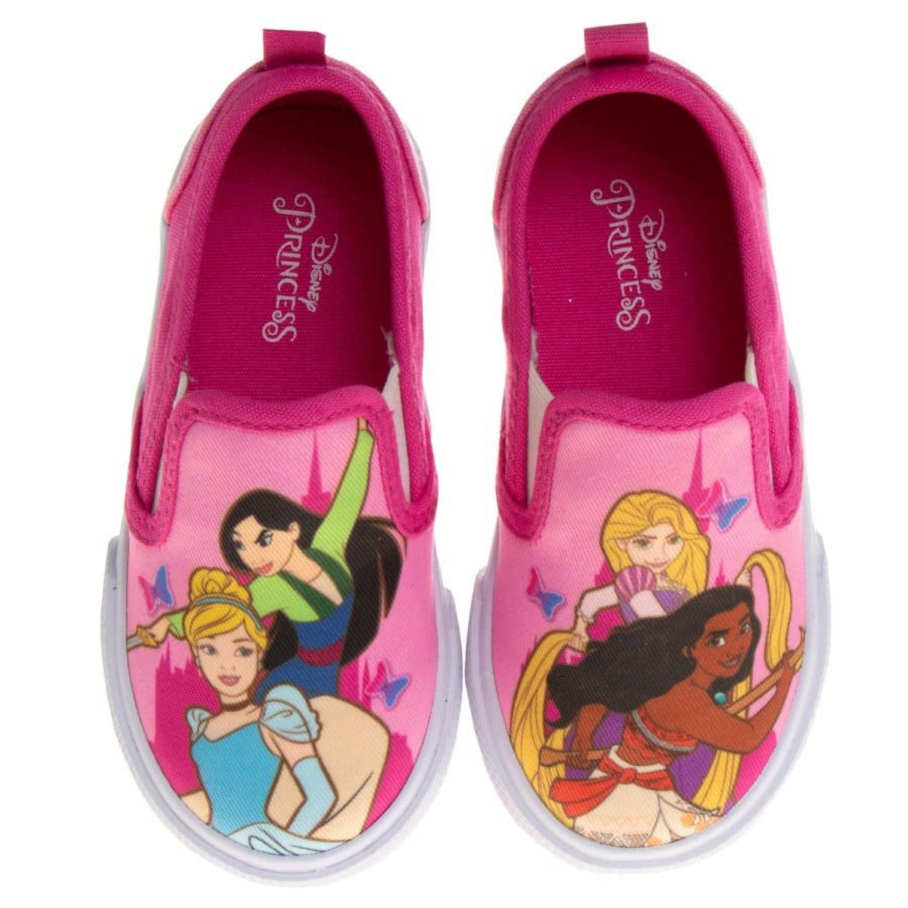 Princess Little Girls' Shoes Slip-On Fashion Sneakers, Round Toe, Flat Heel, Multicolor, 8