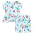 thumbnail image 1 of Disney Princess Little Mermaid Ariel Ribbed Peplum T-Shirt and Shorts Outfit Set Newborn to Little Kid, 1 of 5