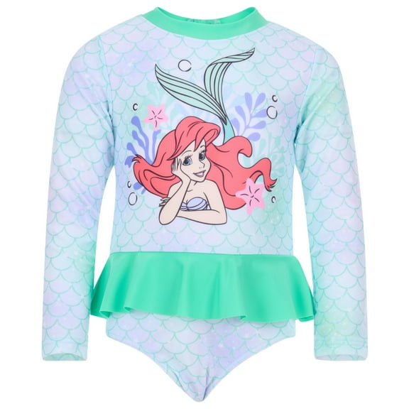 Disney Princess Little Mermaid Ariel UPF 50  One Piece Bathing Suit Toddler to Kid