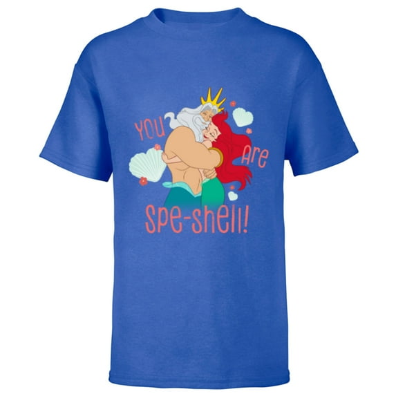 Disney Princess Little Mermaid Dad Daughter You Are SpeShell - Short Sleeve T-Shirt for Kids - Customized-Royal