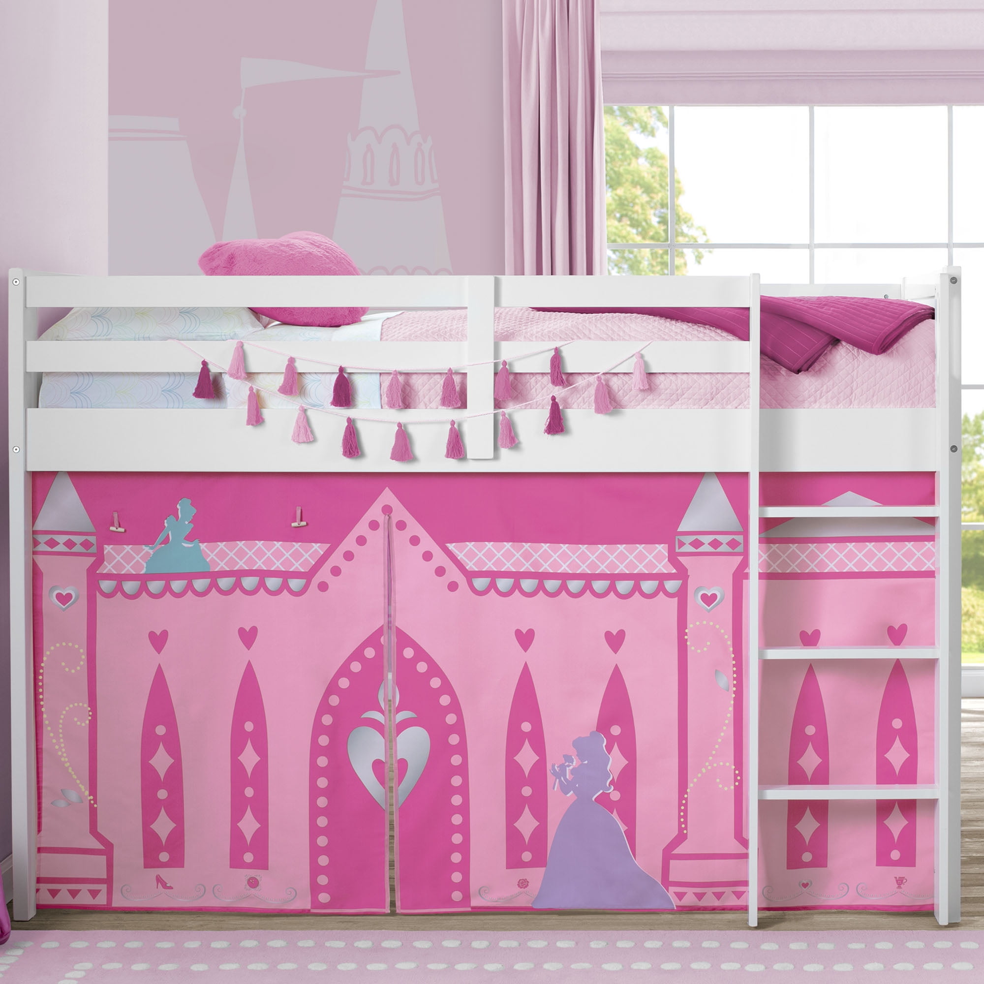 Disney Princess Loft Bed Tent by Delta Children Curtain Set for Low