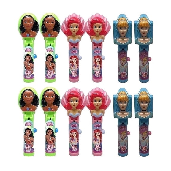 Disney Princess Pop Ups Lollipop Holder Case, 12 Count, Includes Lollipops