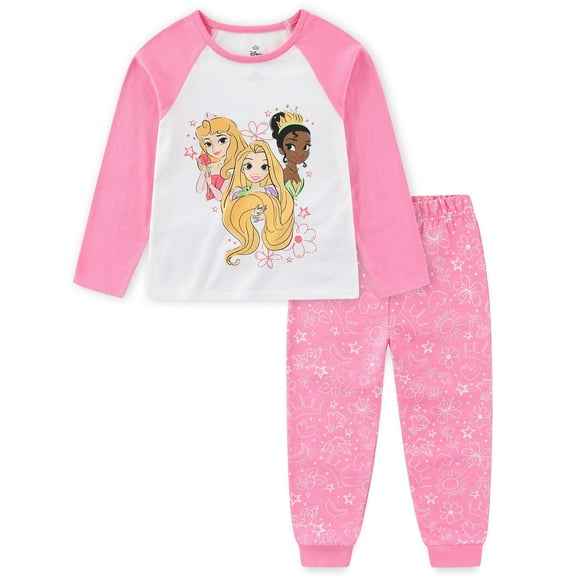 Disney Princess Long Sleeve Shirt and French Terry Pants Set (Girls), 2 Piece Set, Sizes 2T-6X
