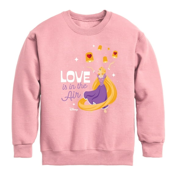 Disney Princess - Love Is In The Air - Valentine's Day - Boys and Girls Youth Crewneck Fleece Sweatshirt