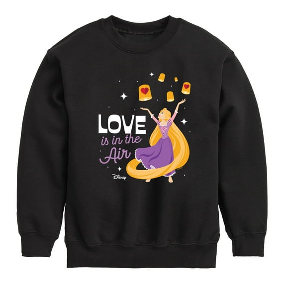 Disney Princess - Love Is In The Air - Valentine's Day - Boys and Girls Youth Crewneck Fleece Sweatshirt
